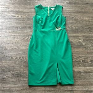 Calvin Klein Elegant Green Sleeveless Dress